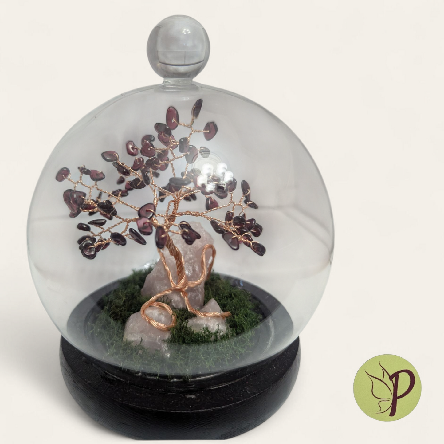 #142 - Garnet on Rose Quartz in Small Dome