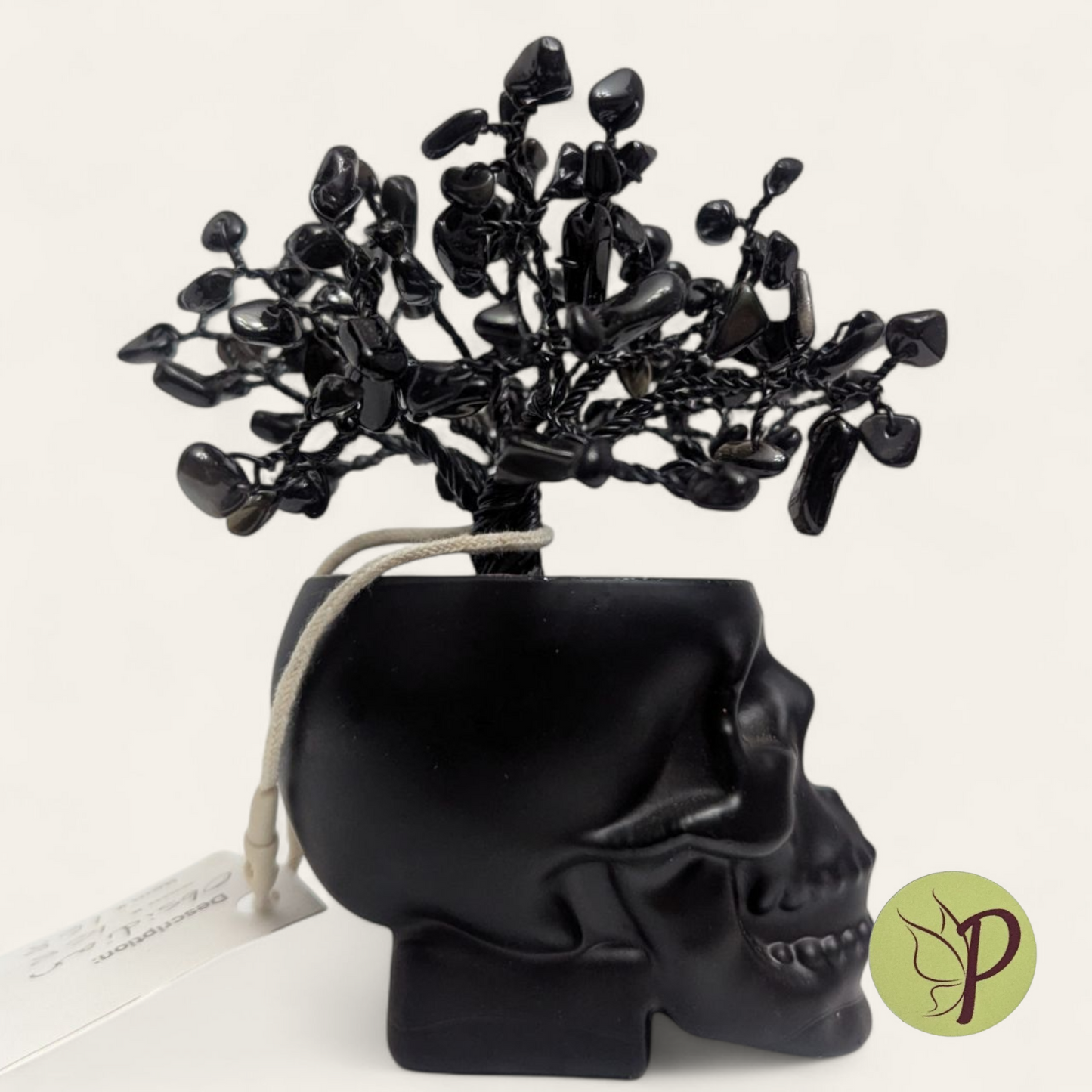 #168 - Shot Glass Skull with Obsidian