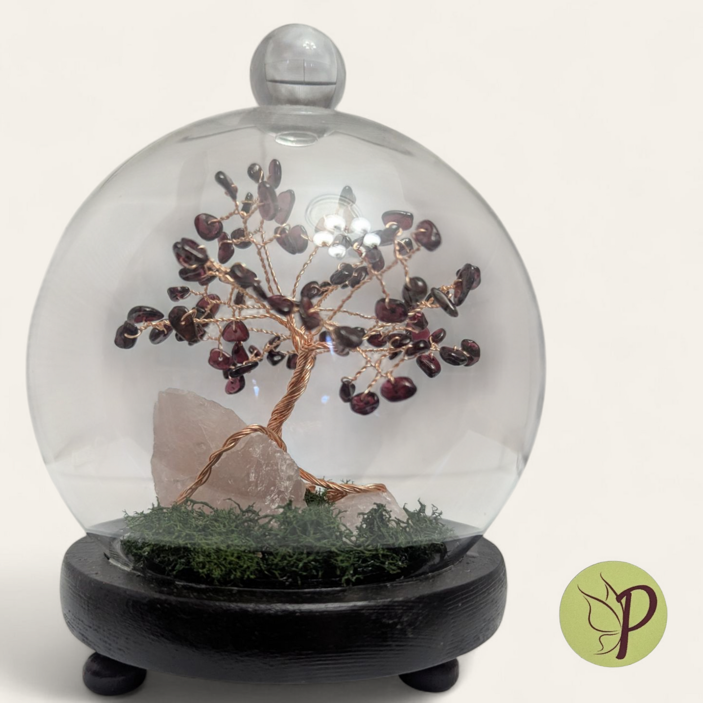 #142 - Garnet on Rose Quartz in Small Dome