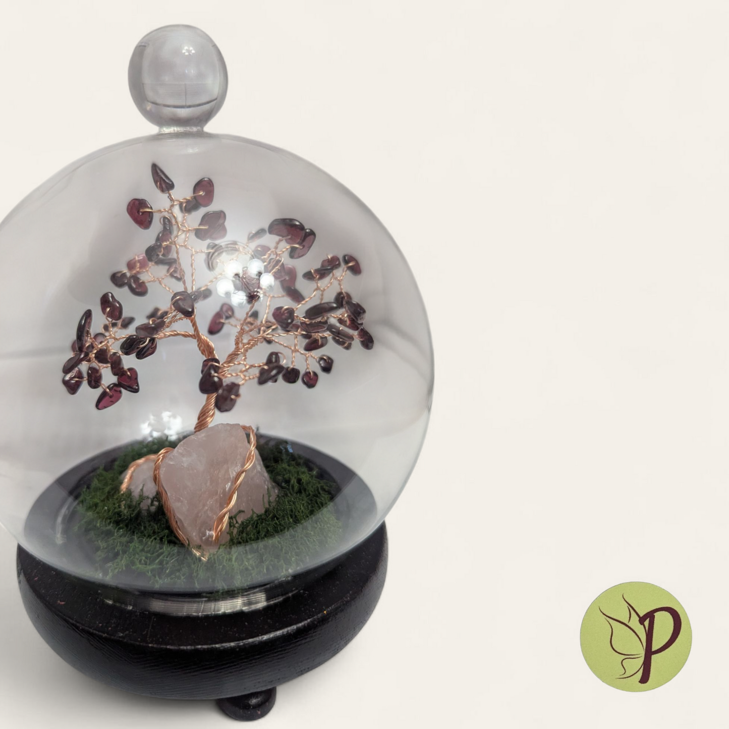 #142 - Garnet on Rose Quartz in Small Dome