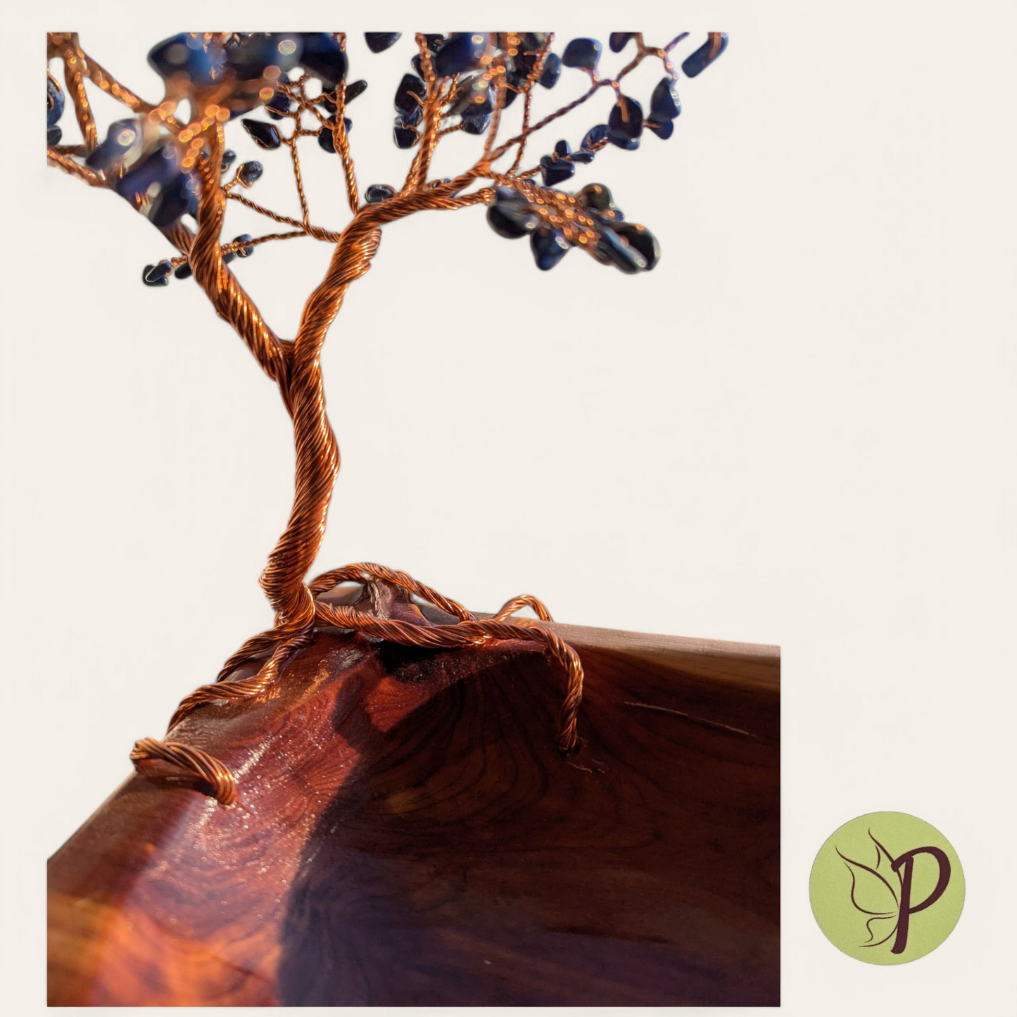 #187 - Medium Cedar Bowl with Lapis Lazuli