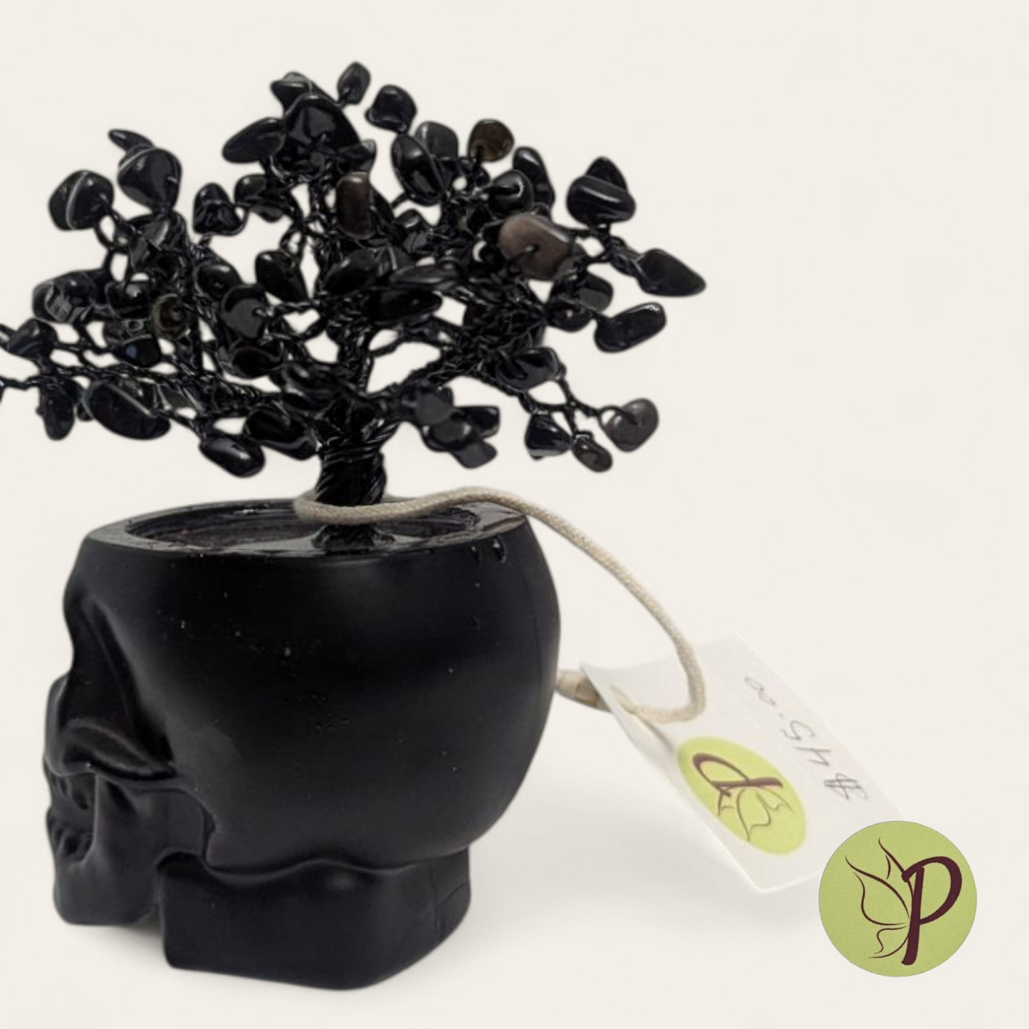 #168 - Shot Glass Skull with Obsidian