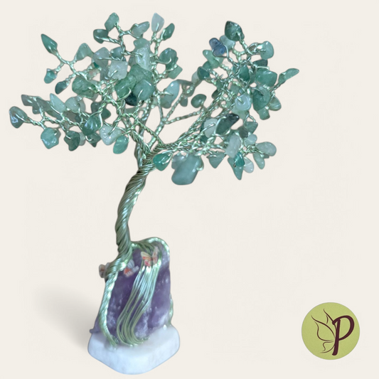 #179 - Green Aventurine on Amethyst w/ Butterflies