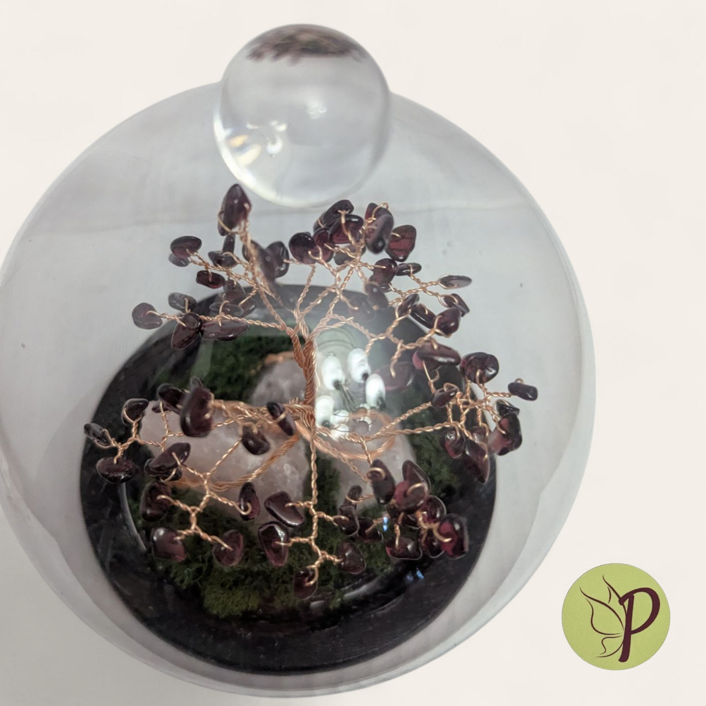 #142 - Garnet on Rose Quartz in Small Dome