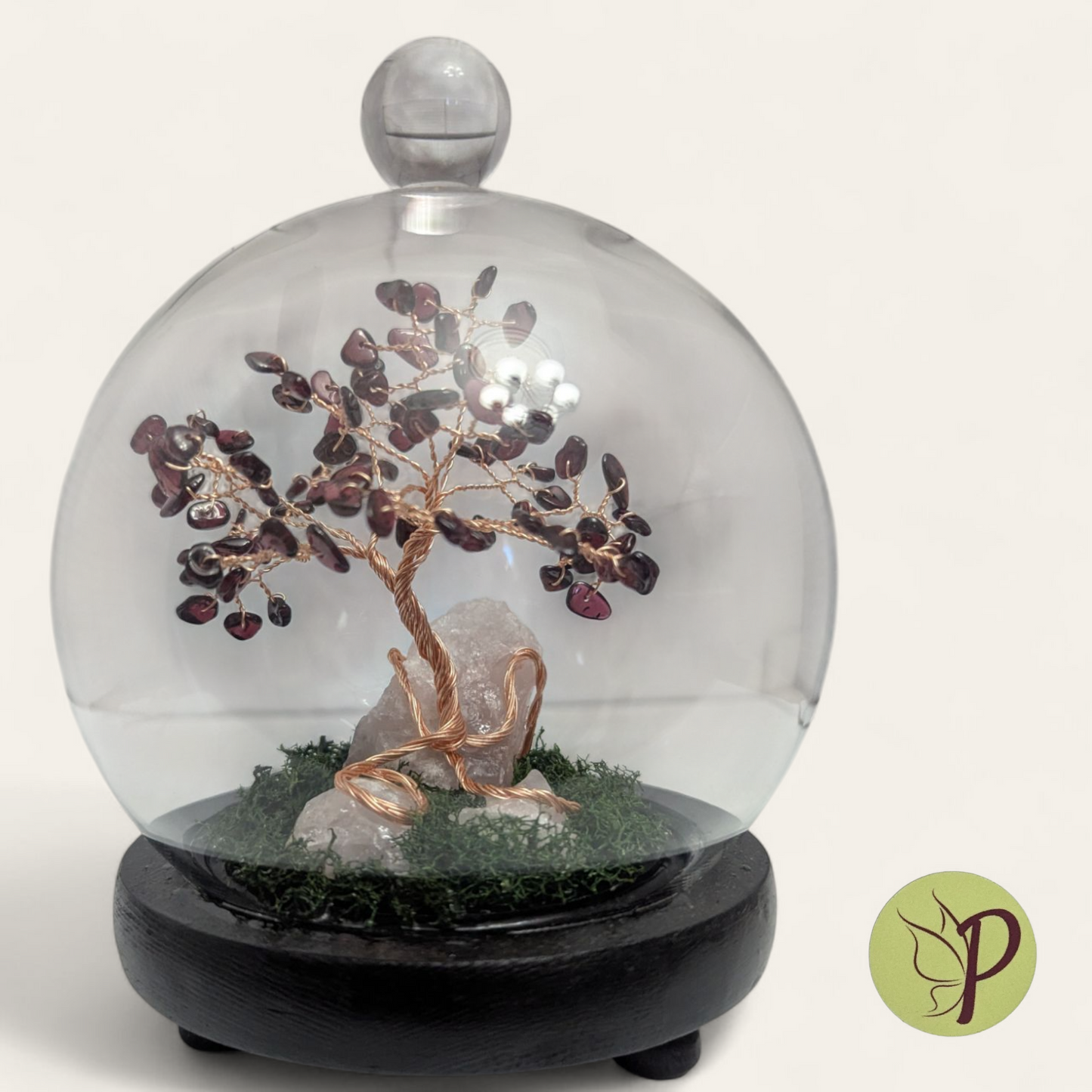 #142 - Garnet on Rose Quartz in Small Dome