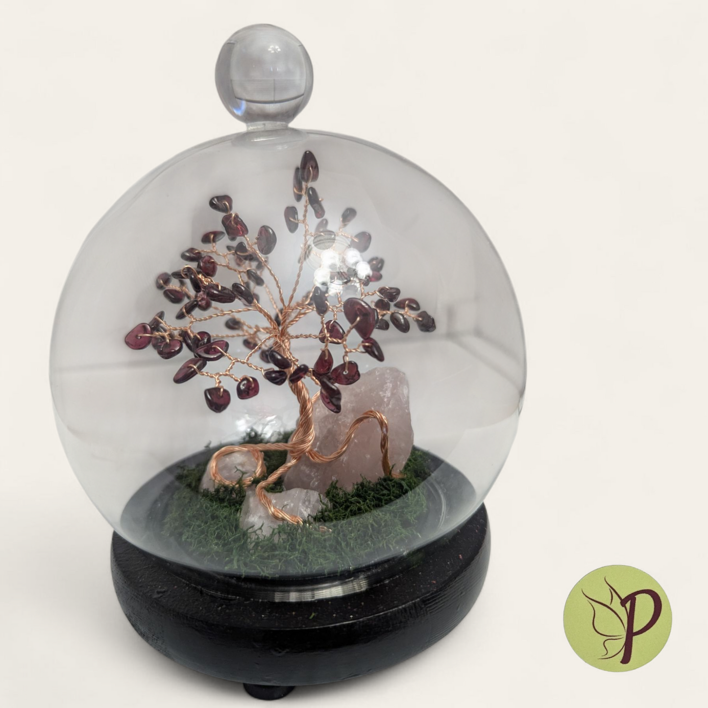 #142 - Garnet on Rose Quartz in Small Dome