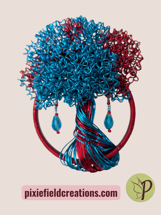 Wall Hanger (small)- Teal and Red